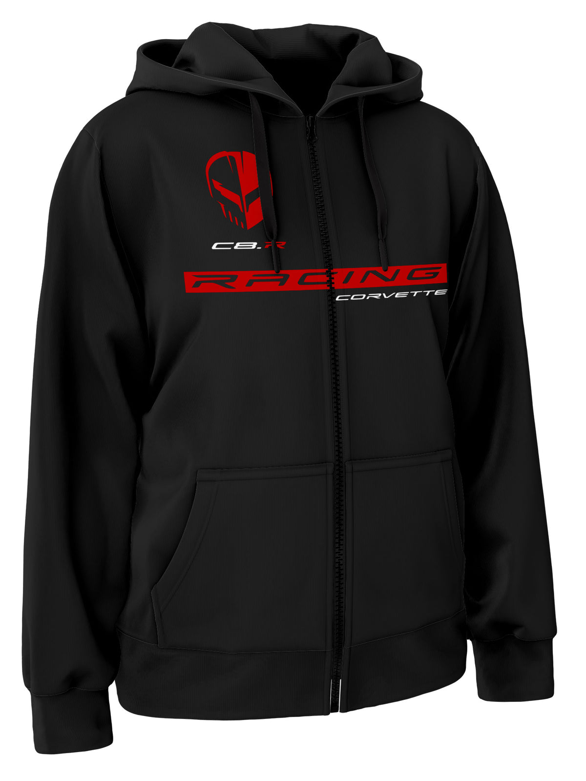 Corvette Racing C8R Jake Skull Zipper Hoodie